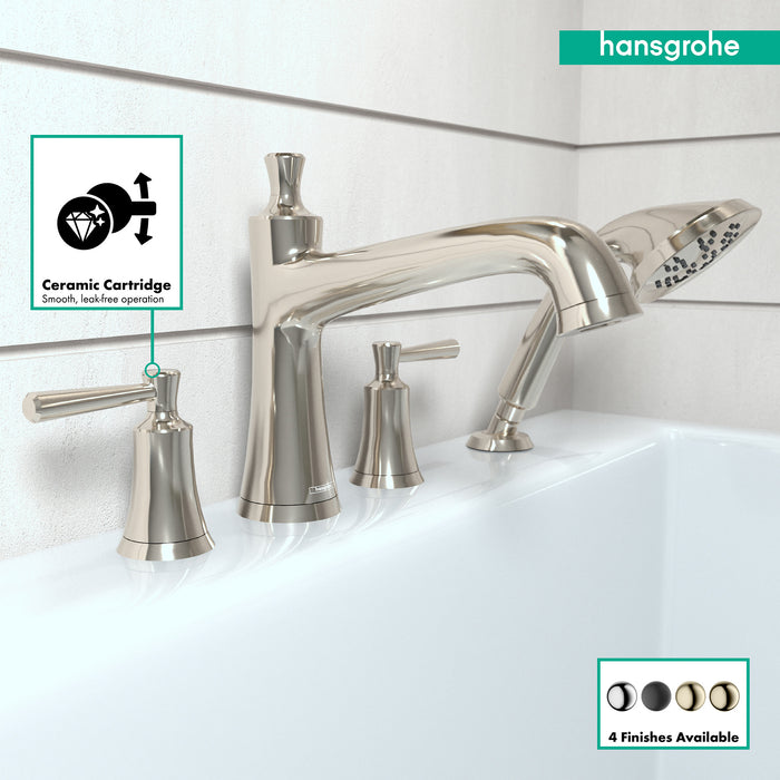 hansgrohe Joleena 4-Hole Roman Tub Set Trim with 1.75 GPM Handshower