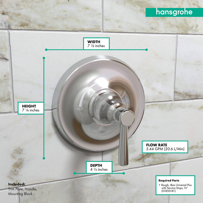 hansgrohe Joleena Pressure Balance Trim, chrome - view 4