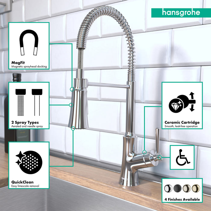hansgrohe Joleena Semi-Pro Kitchen Faucet, 2-Spray, 1.75 GPM