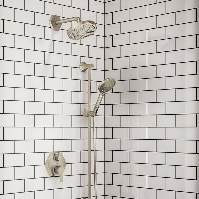 hansgrohe Locarno Thermostatic Trim with Volume Control and Diverter, brushed nickel - view 2