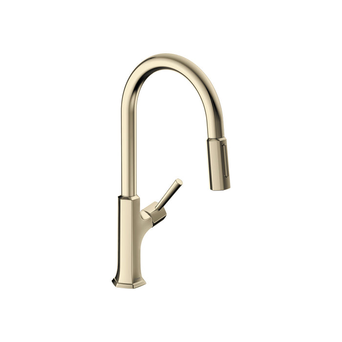 hansgrohe Locarno HighArc Kitchen Faucet, 2-Spray Pull-Down, 1.75 GPM, polished nickel