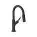 hansgrohe Locarno Prep Kitchen Faucet, 2-Spray Pull-Down, 1.75 GPM, matte black