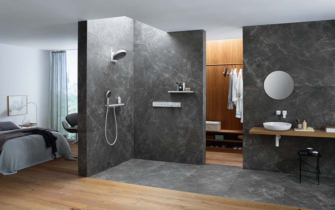 hansgrohe Rainfinity Showerhead 250 3-Jet, 1.75 GPM with RainSelect Thermostatic Trim for 4 Functions