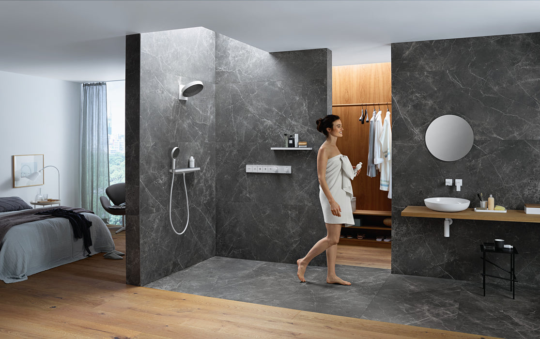 hansgrohe Rainfinity Showerhead 250 3-Jet, 1.75 GPM with RainSelect Thermostatic Trim for 4 Functions
