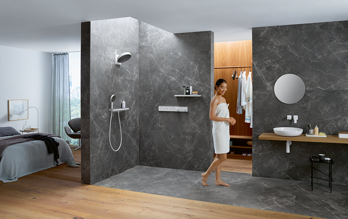 hansgrohe Rainfinity Showerhead 250 3-Jet, 1.75 GPM with RainSelect Thermostatic Trim for 4 Functions