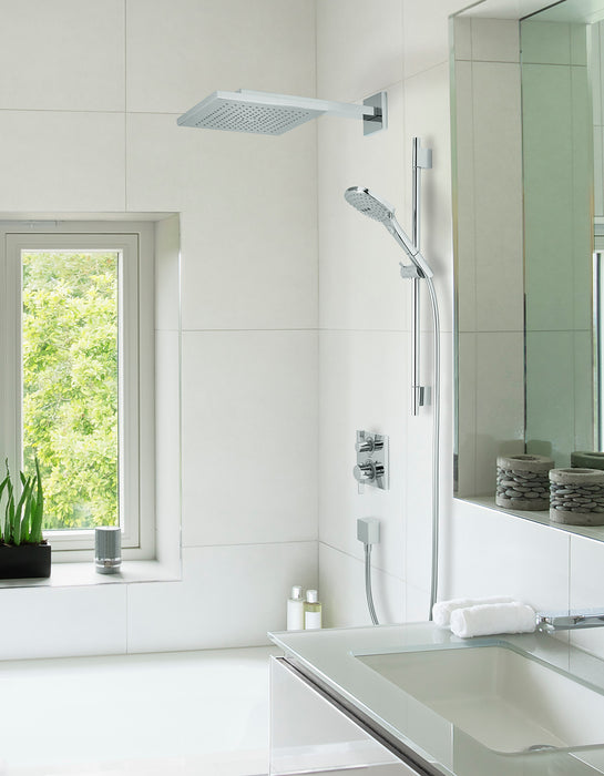 hansgrohe Raindance E Thermostatic Showerhead/Wallbar Set with Rough, 2.0 GPM