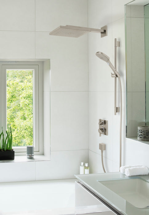 hansgrohe Raindance E Thermostatic Showerhead/Wallbar Set with Rough, 2.0 GPM