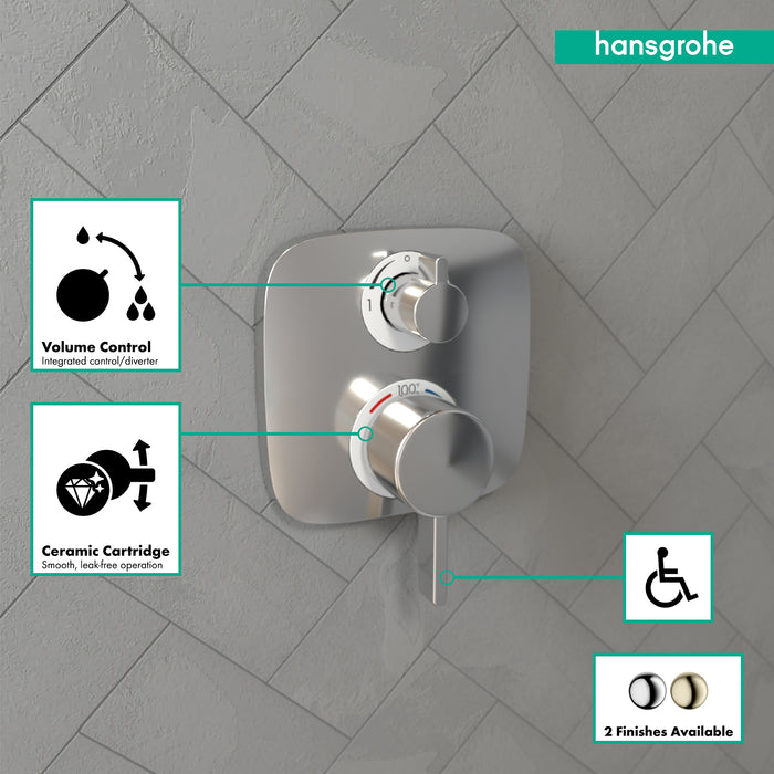 hansgrohe Ecostat E Thermostatic Trim with Volume Control