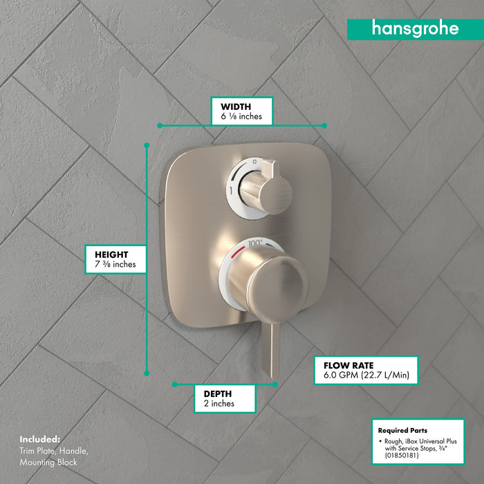 hansgrohe Ecostat E Thermostatic Trim with Volume Control and Diverter