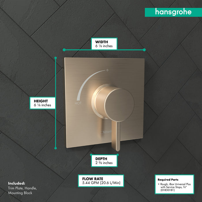 hansgrohe Ecostat Square Pressure Balance Trim