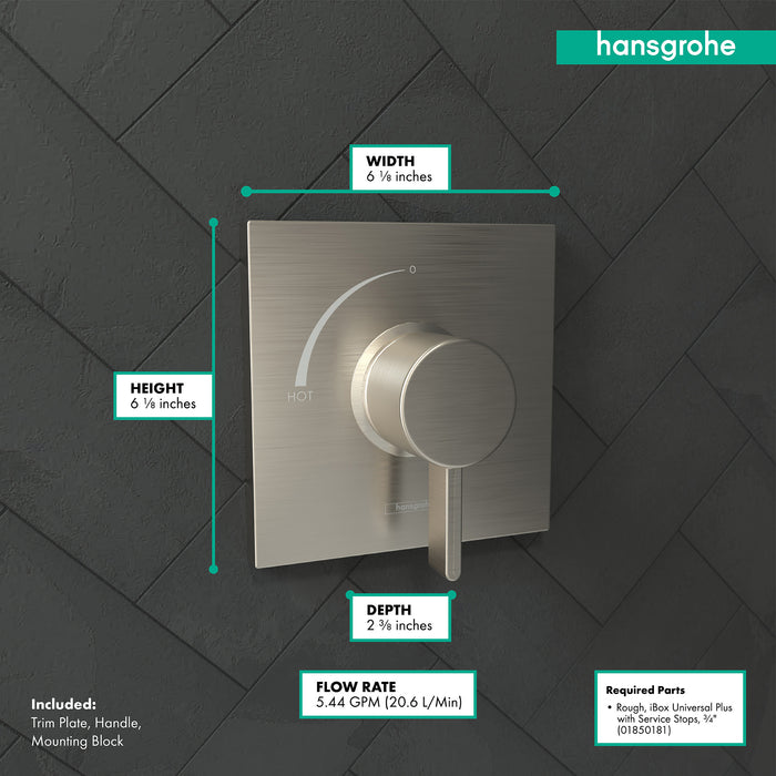 hansgrohe Ecostat Square Pressure Balance Trim
