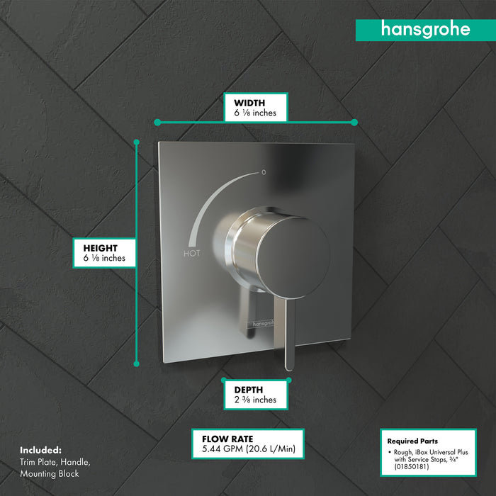 hansgrohe Ecostat Square Pressure Balance Trim