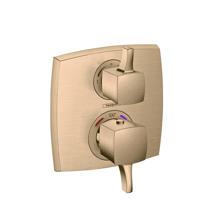 hansgrohe Ecostat Classic Thermostatic Trim with Volume Control and Diverter, Square
