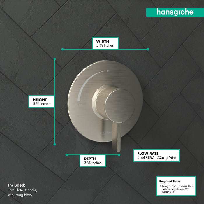 hansgrohe Ecostat S Pressure Balance Trim