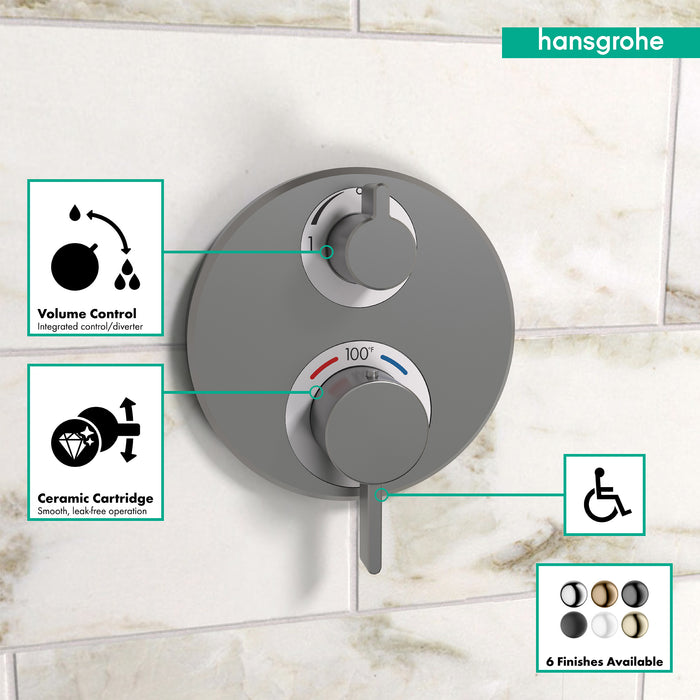 Hansgrohe Ecostat S Thermostatic Trim with Volume Control