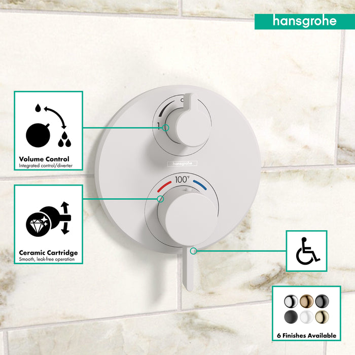 hansgrohe Ecostat S Thermostatic Trim with Volume Control
