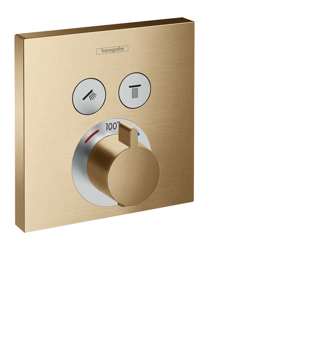 Hansgrohe ShowerSelect Thermostatic Trim for 2 Functions, Square