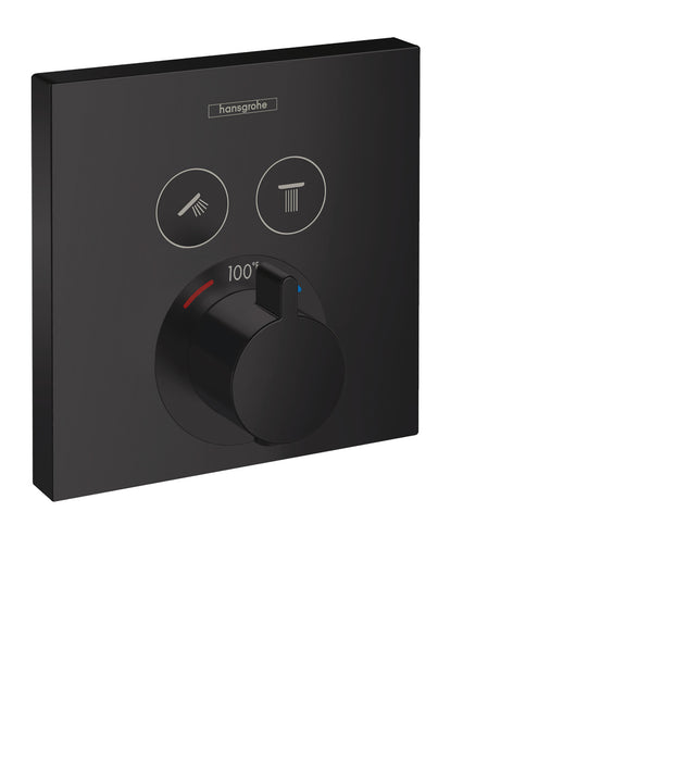 Hansgrohe ShowerSelect Thermostatic Trim for 2 Functions, Square