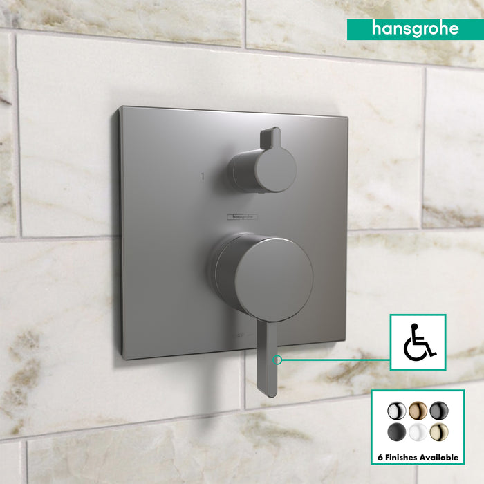 hansgrohe Ecostat Pressure Balance Trim Square with Diverter