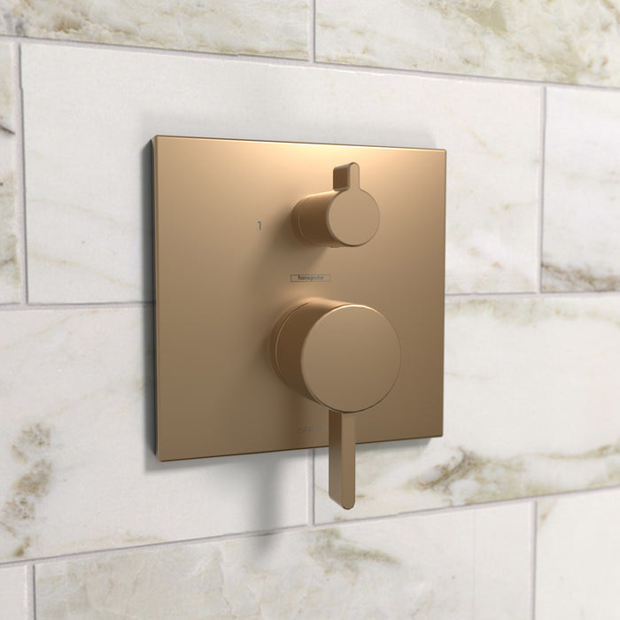 hansgrohe Ecostat Pressure Balance Trim Square with Diverter