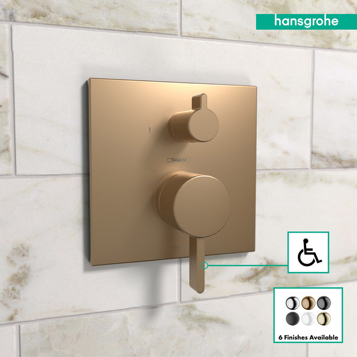 hansgrohe Ecostat Pressure Balance Trim Square with Diverter
