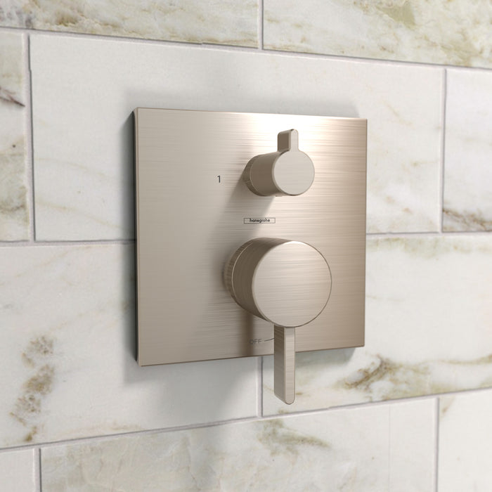 hansgrohe Ecostat Pressure Balance Trim Square with Diverter