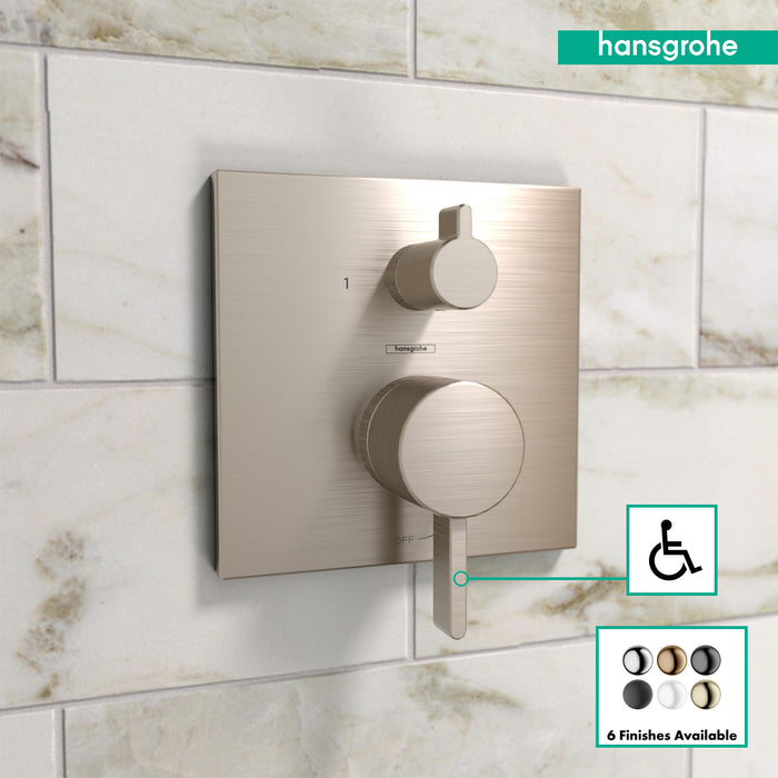 hansgrohe Ecostat Pressure Balance Trim Square with Diverter