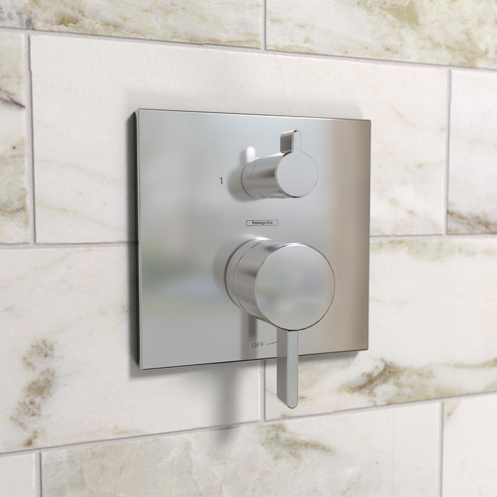 hansgrohe Ecostat Pressure Balance Trim Square with Diverter