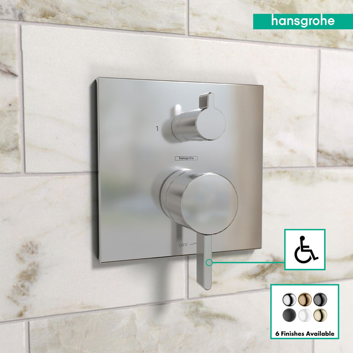 hansgrohe Ecostat Pressure Balance Trim Square with Diverter