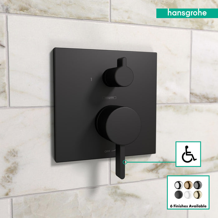 hansgrohe Ecostat Pressure Balance Trim Square with Diverter