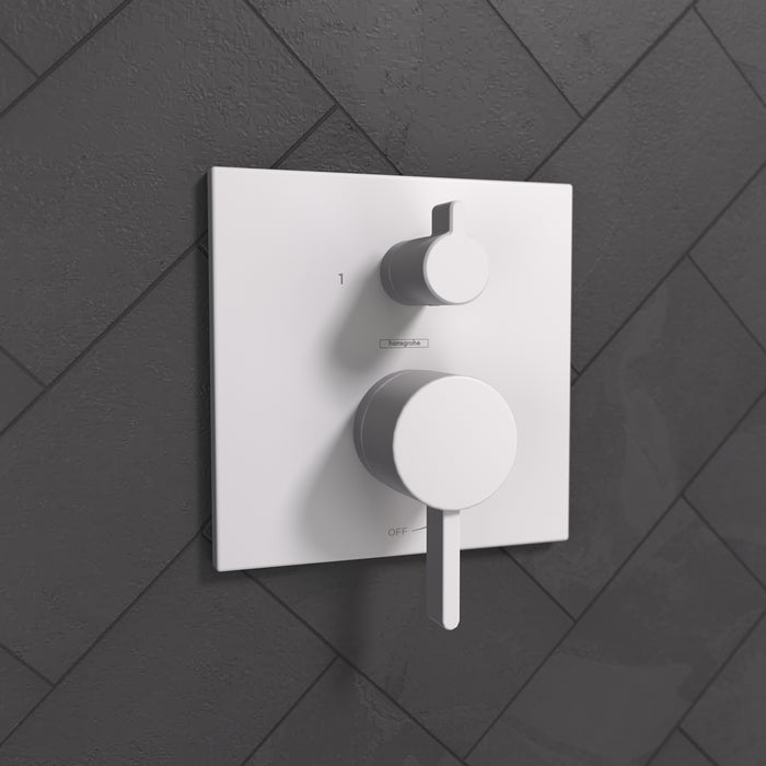 hansgrohe Ecostat Pressure Balance Trim Square with Diverter