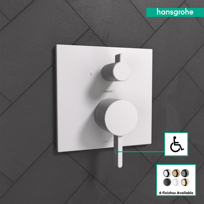 hansgrohe Ecostat Pressure Balance Trim Square with Diverter