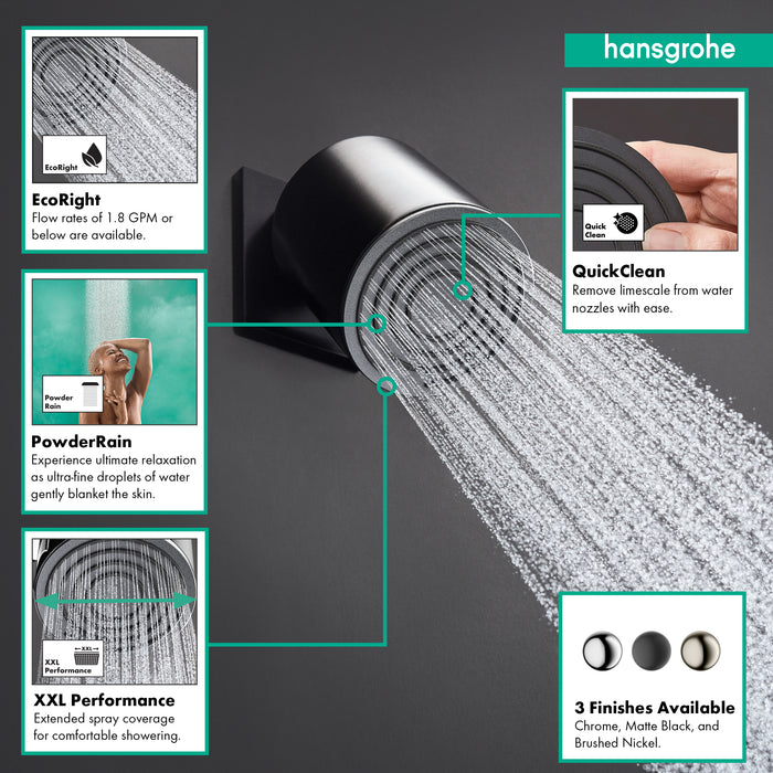 hansgrohe Pulsify S Showerhead 105 1-Jet, 2.5 GPM