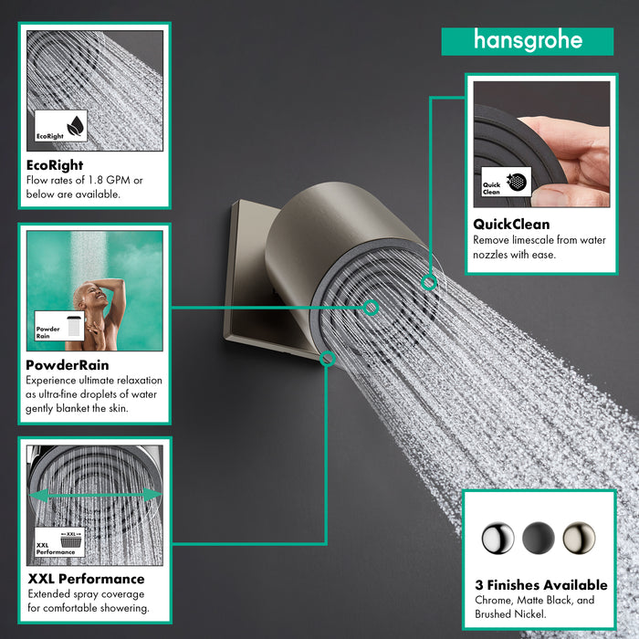 hansgrohe Pulsify S Showerhead 105 1-Jet, 1.75 GPM