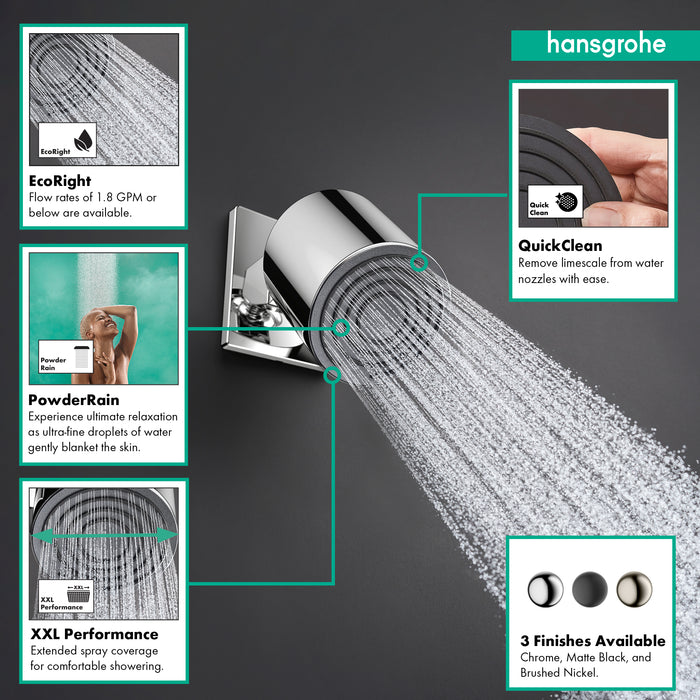 hansgrohe Pulsify S Showerhead 105 1-Jet, 1.75 GPM