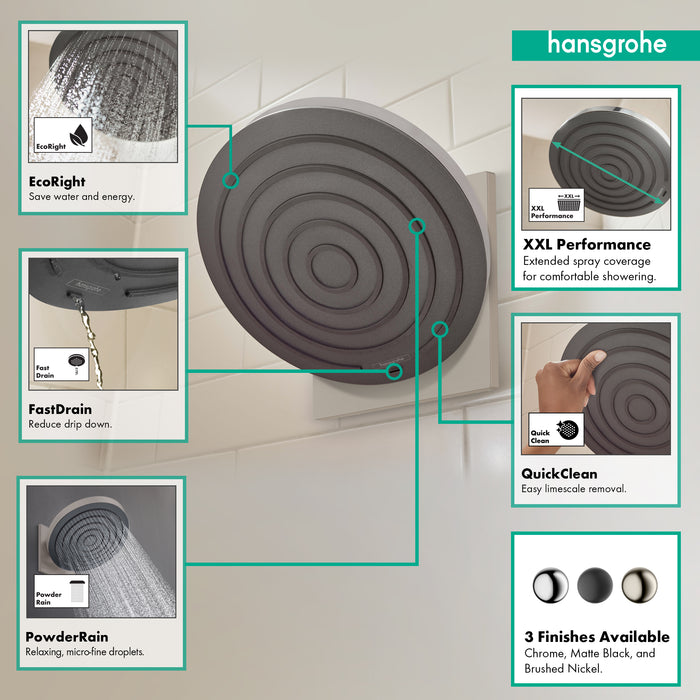Hansgrohe Pulsify S Showerhead 260 1-Jet, 1.75 GPM