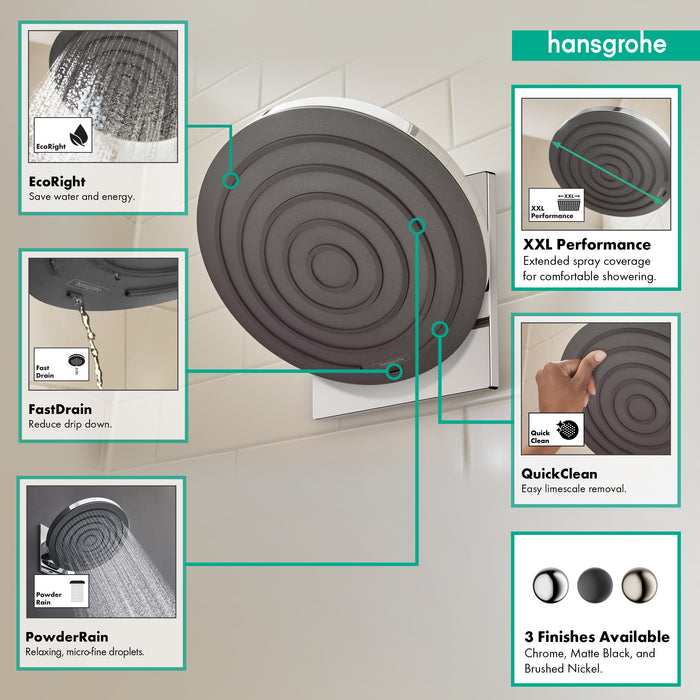 Hansgrohe Pulsify S Showerhead 260 1-Jet, 1.75 GPM