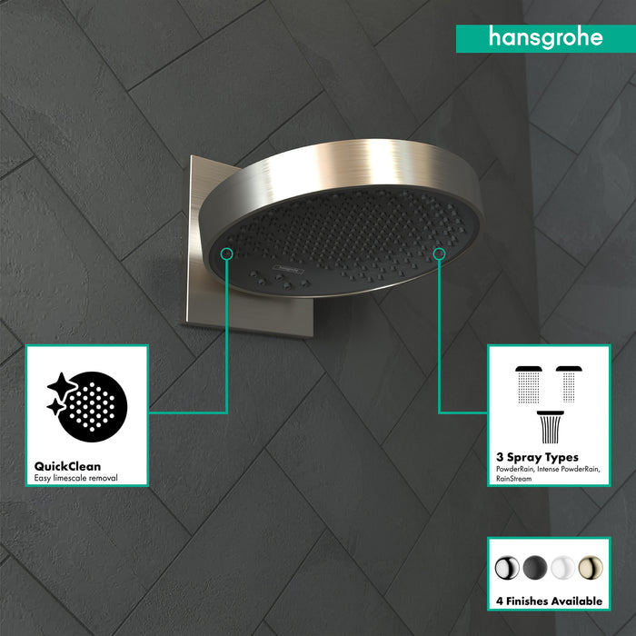 hansgrohe Rainfinity Showerhead 250 3-Jet with Wall Connector Trim, 1.75 GPM