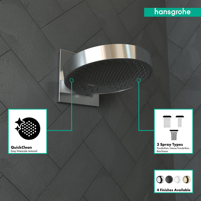 hansgrohe Rainfinity Showerhead 250 3-Jet with Wall Connector Trim, 1.75 GPM