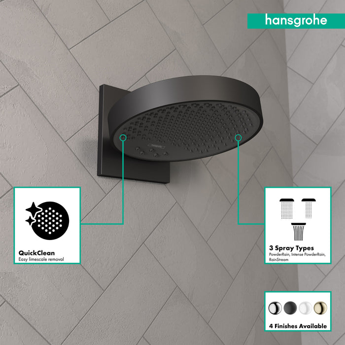 hansgrohe Rainfinity Showerhead 250 3-Jet with Wall Connector Trim, 1.75 GPM