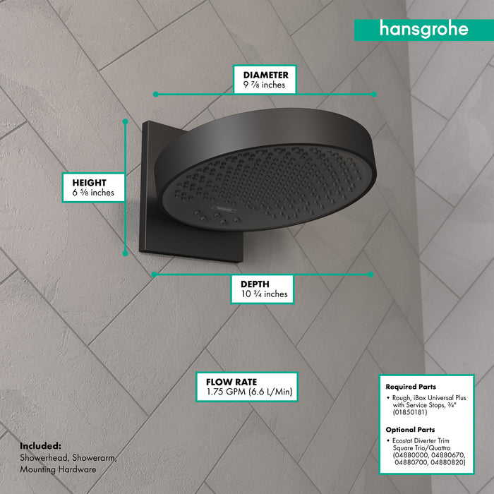 hansgrohe Rainfinity Showerhead 250 3-Jet with Wall Connector Trim, 1.75 GPM