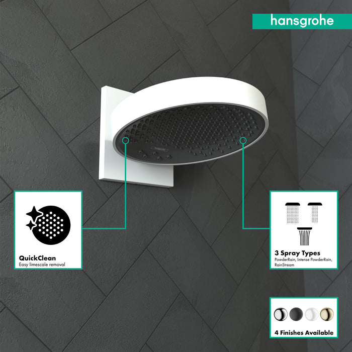 hansgrohe Rainfinity Showerhead 250 3-Jet with Wall Connector Trim, 1.75 GPM