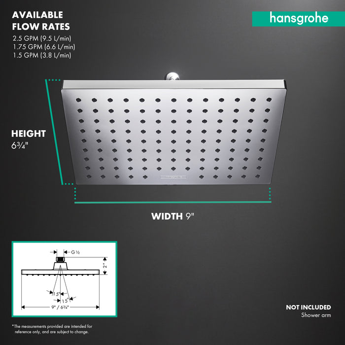 hansgrohe Vernis Blend Showerhead 230 1-Jet, 2.5 GPM