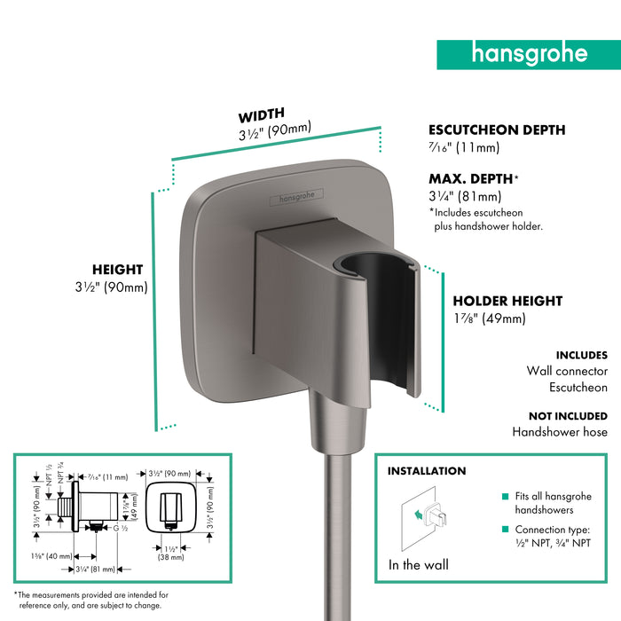 hansgrohe FixFit Q Wall Outlet with Handshower Holder