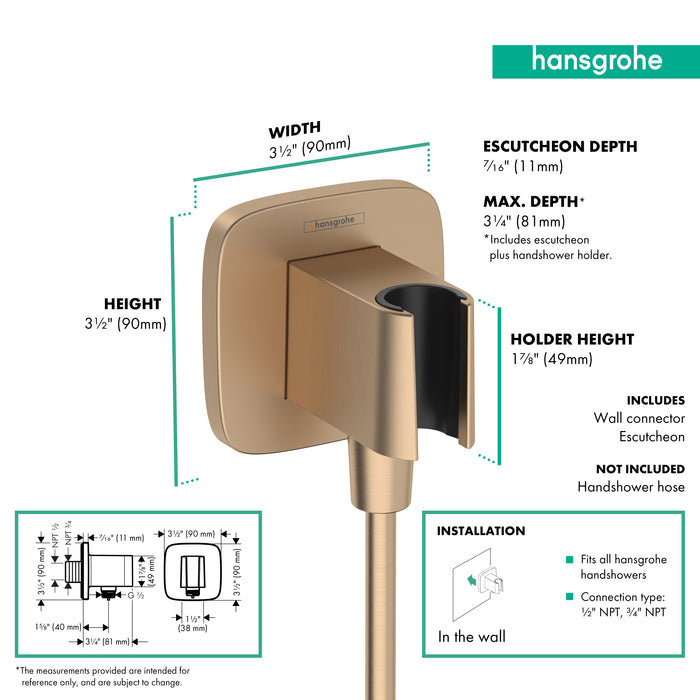 hansgrohe FixFit Q Wall Outlet with Handshower Holder