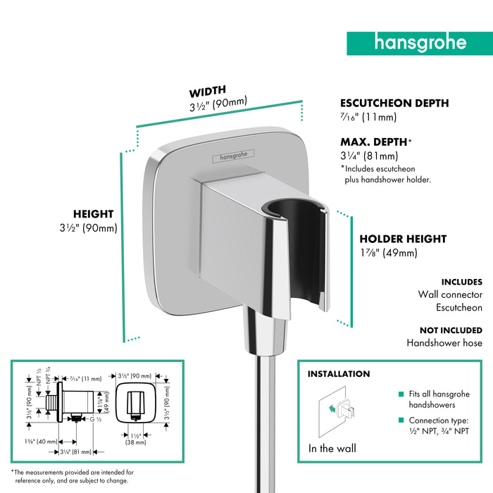 hansgrohe FixFit Q Wall Outlet with Handshower Holder