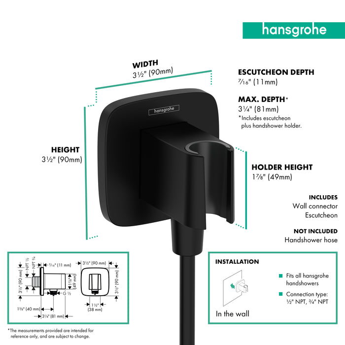 hansgrohe FixFit Q Wall Outlet with Handshower Holder