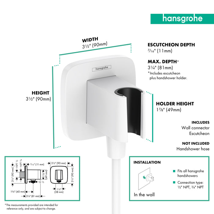 hansgrohe FixFit Q Wall Outlet with Handshower Holder