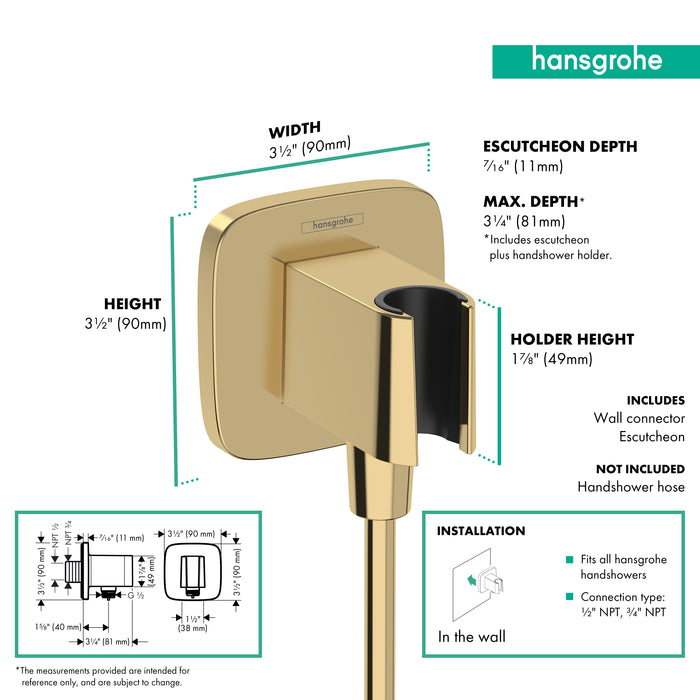 hansgrohe FixFit Q Wall Outlet with Handshower Holder