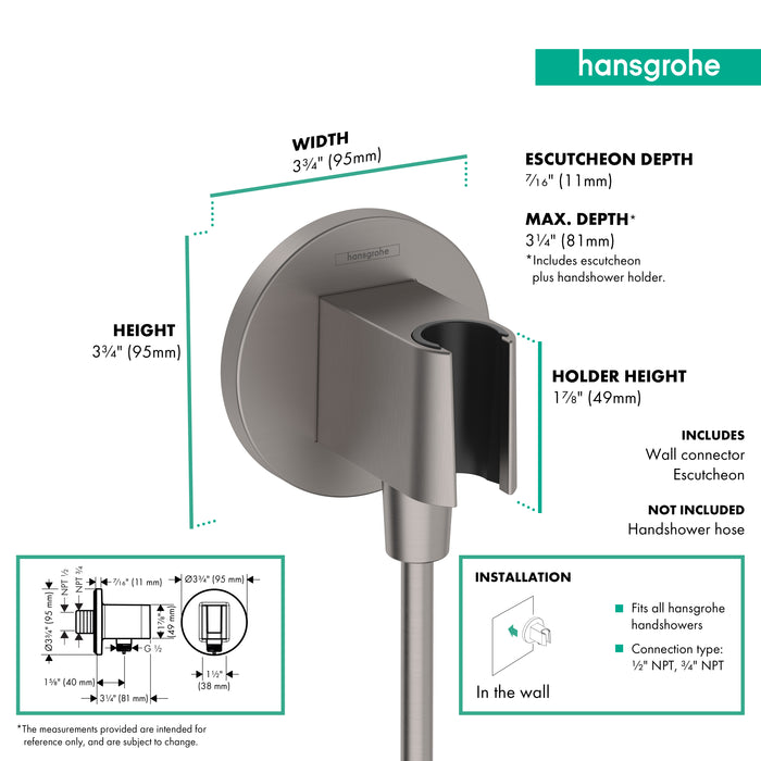 Hansgrohe FixFit S Wall Outlet with Handshower Holder